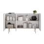 Komoda Malmi 150 cm - kaszmir / crema bianca / złote nóżki